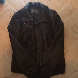 Dark brown leather jacket